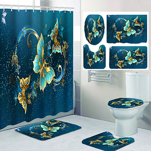 Flying Butterfly Pattern Printing Bathroom Shower Curtain Leisure Toilet Four-piece Set
Flying Butterfly Pattern Printing Bathroom Shower Curtain Leisure Toilet Four-piece Set