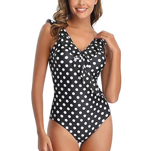 Women's One Piece Swimsuit Lace up Ruffle Black Swimwear Padded Deep V Bathing Suits Fashion Sexy / Padded Bras
Women's One Piece Swimsuit Lace up Ruffle Black Swimwear Padded Deep V Bathing Suits Fashion Sexy / Padded Bras
