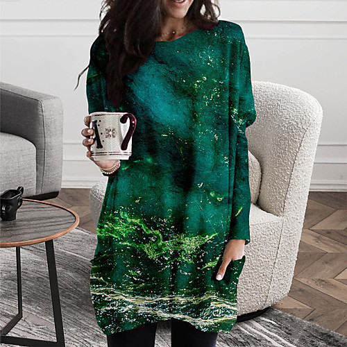 Women's Shift Dress Short Mini Dress Green Long Sleeve Print Color Block Print Fall Spring Round Neck Casual Holiday 2021 S M L XL XXL 3XL
Women's Shift Dress Short Mini Dress Green Long Sleeve Print Color Block Print Fall Spring Round Neck Casual Holiday 2021 S M L XL XXL 3XL