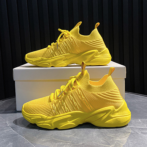 Women's Trainers Athletic Shoes Flyknit Shoes Flat Heel Round Toe Casual Daily Running Shoes Tissage Volant Solid Colored Summer White Yellow Black
Women's Trainers Athletic Shoes Flyknit Shoes Flat Heel Round Toe Casual Daily Running Shoes Tissage Volant Solid Colored Summer White Yellow Black