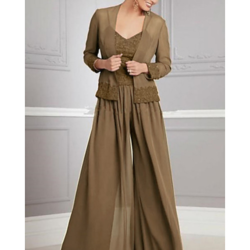 Two Piece A-Line Mother of the Bride Dress Elegant V Neck Floor Length Chiffon Lace Long Sleeve with Lace Ruffles 2021
Two Piece A-Line Mother of the Bride Dress Elegant V Neck Floor Length Chiffon Lace Long Sleeve with Lace Ruffles 2021