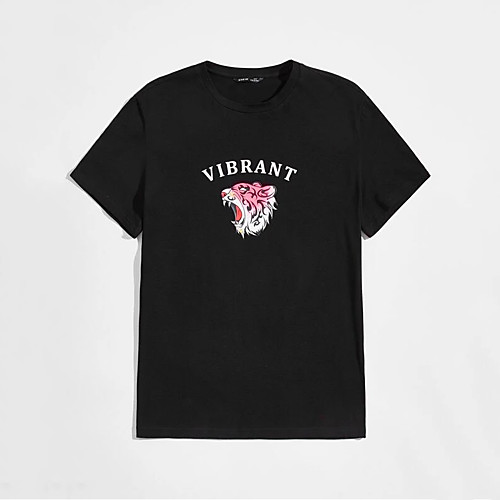 Men's Unisex T shirt Hot Stamping Tiger Animal Plus Size Print Short Sleeve Casual Tops 100% Cotton Basic Casual Fashion Black
Men's Unisex T shirt Hot Stamping Tiger Animal Plus Size Print Short Sleeve Casual Tops 100% Cotton Basic Casual Fashion Black