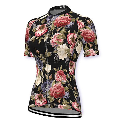 21Grams Women's Short Sleeve Cycling Jersey Summer Spandex Polyester Black Floral Botanical Bike Jersey Top Mountain Bike MTB Road Bike Cycling Quick Dry Moisture Wicking Breathable Sports Clothing 
21Grams Women's Short Sleeve Cycling Jersey Summer Spandex Polyester Black Floral Botanical Bike Jersey Top Mountain Bike MTB Road Bike Cycling Quick Dry Moisture Wicking Breathable Sports Clothing