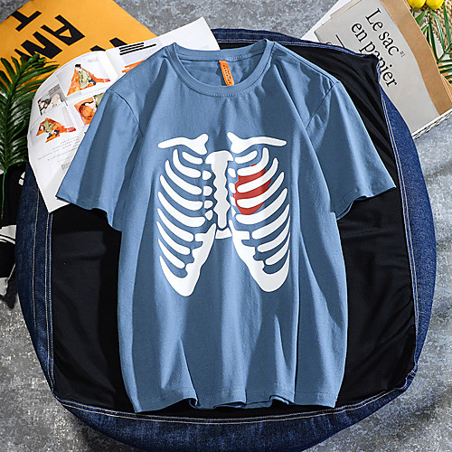 Men's T shirt Hot Stamping Graphic Prints Skull Print Short Sleeve Casual Tops 100% Cotton Basic Casual Fashion Black Blue
Men's T shirt Hot Stamping Graphic Prints Skull Print Short Sleeve Casual Tops 100% Cotton Basic Casual Fashion Black Blue