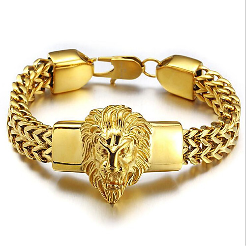 Men's Bracelet Bangles Classic Lion Fashion Titanium Steel Bracelet Jewelry Silver / Gold For Anniversary Party Evening Birthday Festival
Men's Bracelet Bangles Classic Lion Fashion Titanium Steel Bracelet Jewelry Silver / Gold For Anniversary Party Evening Birthday Festival