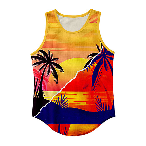 Men's Vest T shirt 3D Print Graphic Prints Tree Sun 3D Print Sleeveless Daily Tops Basic Casual Orange
Men's Vest T shirt 3D Print Graphic Prints Tree Sun 3D Print Sleeveless Daily Tops Basic Casual Orange