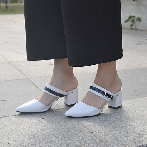 Women's Loafers & Slip-Ons Heeled Mules Chunky Heel Pointed Toe PU Solid Colored White Red Black
Women's Loafers & Slip-Ons Heeled Mules Chunky Heel Pointed Toe PU Solid Colored White Red Black