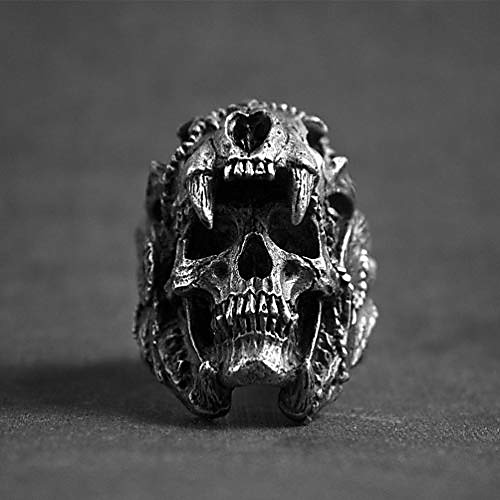 gothic men's skull ring cool steel biker vintage indian jaguar warrior skull punk ring jewelry gift for him,11
gothic men's skull ring cool steel biker vintage indian jaguar warrior skull punk ring jewelry gift for him,11