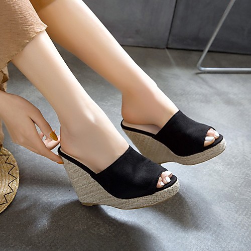 Women's Clogs & Mules Wedge Sandals Espadrilles Straw Sandals Wedge Heel Peep Toe PU Synthetics Black Blue Beige
Women's Clogs & Mules Wedge Sandals Espadrilles Straw Sandals Wedge Heel Peep Toe PU Synthetics Black Blue Beige