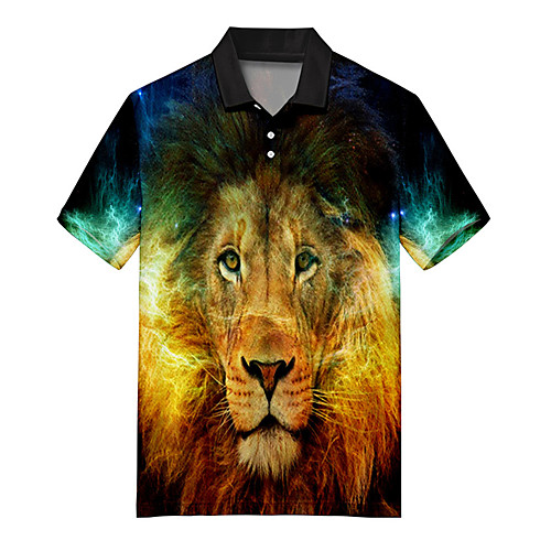 Men's Golf Shirt Tennis Shirt 3D Print Lion Animal Button-Down Print Short Sleeve Casual Tops Casual Fashion Soft Breathable Yellow / Sports
Men's Golf Shirt Tennis Shirt 3D Print Lion Animal Button-Down Print Short Sleeve Casual Tops Casual Fashion Soft Breathable Yellow / Sports