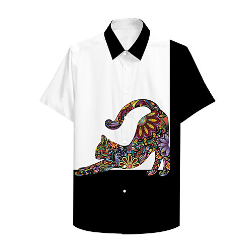 Men's Shirt 3D Print Cat Graphic Prints Button-Down Print Short Sleeve Casual Tops Casual Designer Big and Tall Black / White / Summer
Men's Shirt 3D Print Cat Graphic Prints Button-Down Print Short Sleeve Casual Tops Casual Designer Big and Tall Black / White / Summer