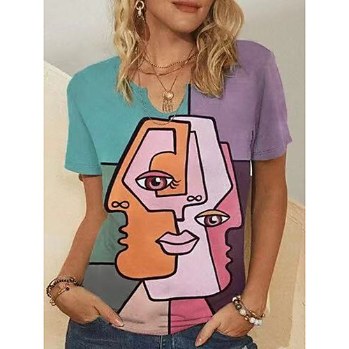 Women's T shirt Cartoon U Neck Tops Basic Basic Top White Blue Army Green
Women's T shirt Cartoon U Neck Tops Basic Basic Top White Blue Army Green