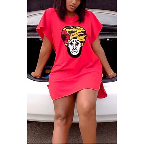 Women's T Shirt Dress Tee Dress Short Mini Dress Red Short Sleeve Print Print Summer Round Neck Casual Loose 2021 S M L XL
Women's T Shirt Dress Tee Dress Short Mini Dress Red Short Sleeve Print Print Summer Round Neck Casual Loose 2021 S M L XL