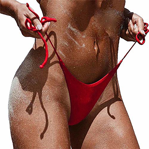 women's brazilian black tie sides t back bikini thong swimsuit swimwear bottom (s, red)
women's brazilian black tie sides t back bikini thong swimsuit swimwear bottom (s, red)