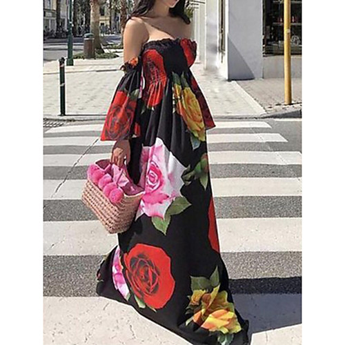 Women's Swing Dress Maxi long Dress White Black Long Sleeve Floral Color Block Summer Strapless Elegant Loose 2021 S M L XL XXL
Women's Swing Dress Maxi long Dress White Black Long Sleeve Floral Color Block Summer Strapless Elegant Loose 2021 S M L XL XXL