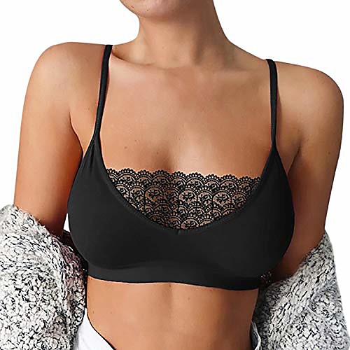 women's cute lace trim bralette with convertible straps,wireless mesh bralette bra tank top underwear (black, s)
women's cute lace trim bralette with convertible straps,wireless mesh bralette bra tank top underwear (black, s)