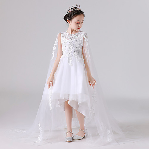 Princess Asymmetrical Flower Girl Dresses Wedding Tulle Sleeveless Jewel Neck with Beading
Princess Asymmetrical Flower Girl Dresses Wedding Tulle Sleeveless Jewel Neck with Beading