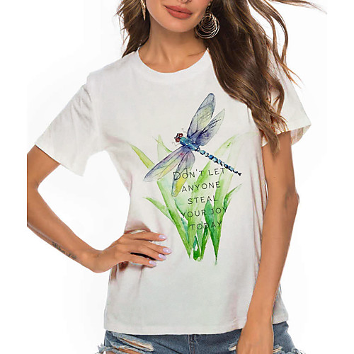 Women's Going out Painting T shirt Plants Graphic Text Print Round Neck Basic Tops White
Women's Going out Painting T shirt Plants Graphic Text Print Round Neck Basic Tops White