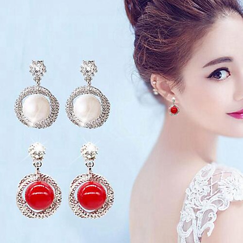 Women's Stud Earrings Stylish Romantic Sweet Imitation Pearl Earrings Jewelry White / Red For Date Festival 1 Pair
Women's Stud Earrings Stylish Romantic Sweet Imitation Pearl Earrings Jewelry White / Red For Date Festival 1 Pair