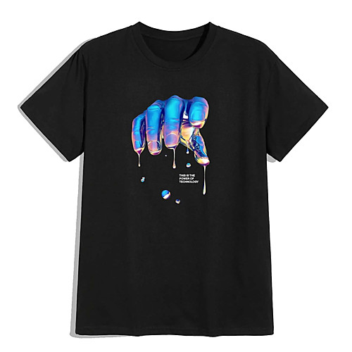 Men's Unisex T shirt Hot Stamping Graphic Prints Hand Plus Size Print Short Sleeve Casual Tops 100% Cotton Basic Casual Fashion Black
Men's Unisex T shirt Hot Stamping Graphic Prints Hand Plus Size Print Short Sleeve Casual Tops 100% Cotton Basic Casual Fashion Black