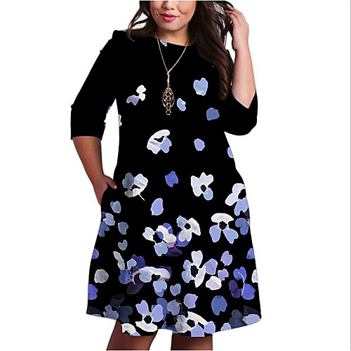 Women's Plus Size Dress Shift Dress Knee Length Dress 3/4 Length Sleeve Floral Print Color Block Print Casual Fall Spring Summer Blue XL XXL 3XL 4XL 5XL
Women's Plus Size Dress Shift Dress Knee Length Dress 3/4 Length Sleeve Floral Print Color Block Print Casual Fall Spring Summer Blue XL XXL 3XL 4XL 5XL