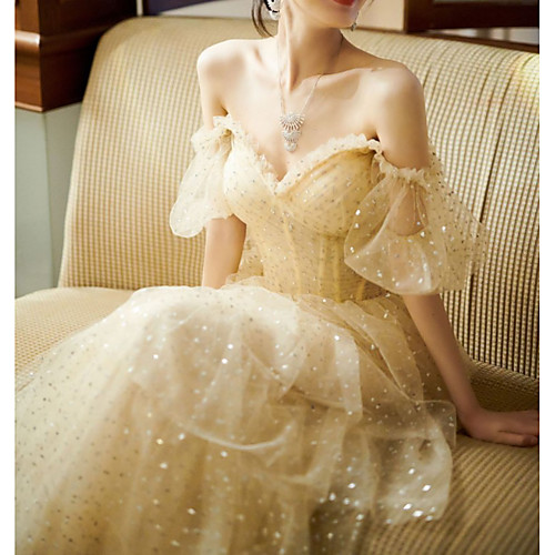 A-Line Sparkle Vintage Engagement Formal Evening Dress Sweetheart Neckline Short Sleeve Floor Length Tulle with Sequin 2021
A-Line Sparkle Vintage Engagement Formal Evening Dress Sweetheart Neckline Short Sleeve Floor Length Tulle with Sequin 2021