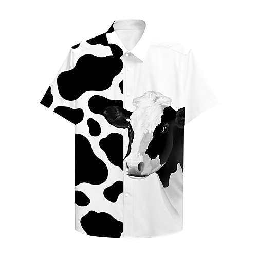 Men's Shirt 3D Print Graphic Prints Cow Button-Down Print Short Sleeve Casual Tops Casual Designer Big and Tall Black / White / Summer
Men's Shirt 3D Print Graphic Prints Cow Button-Down Print Short Sleeve Casual Tops Casual Designer Big and Tall Black / White / Summer
