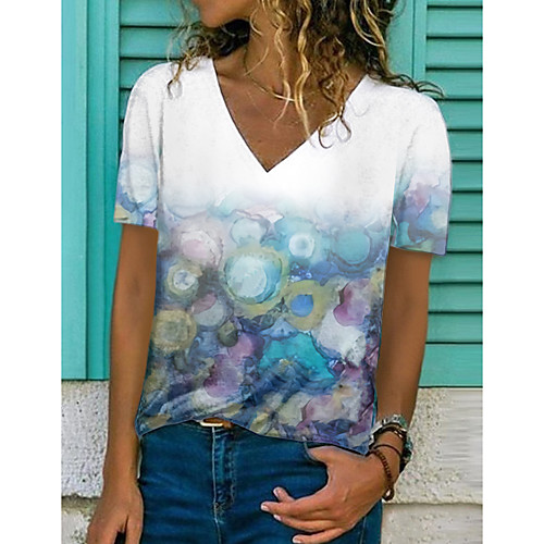 Women's Abstract Geometric Painting T shirt Graphic Graffiti Print V Neck Basic Tops White
Women's Abstract Geometric Painting T shirt Graphic Graffiti Print V Neck Basic Tops White