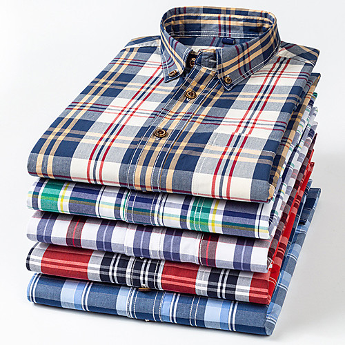 Men's Shirt Plaid Button-Down Long Sleeve Casual Tops Cotton Business Simple A B C
Men's Shirt Plaid Button-Down Long Sleeve Casual Tops Cotton Business Simple A B C
