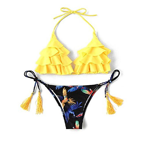 verochic women's cute adjustable straps bird print tassel tie flounce bikini set (yellow, large)
verochic women's cute adjustable straps bird print tassel tie flounce bikini set (yellow, large)