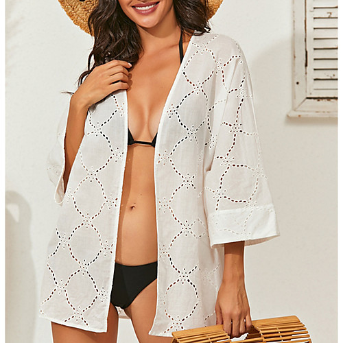 Women's Swimsuit Cover Up Beach Top Swimsuit Cut Out Mesh Lace Solid Color Color Block White Swimwear Blouse Shirt V Wire Bathing Suits New Modern Sweet / Rash Guard
Women's Swimsuit Cover Up Beach Top Swimsuit Cut Out Mesh Lace Solid Color Color Block White Swimwear Blouse Shirt V Wire Bathing Suits New Modern Sweet / Rash Guard