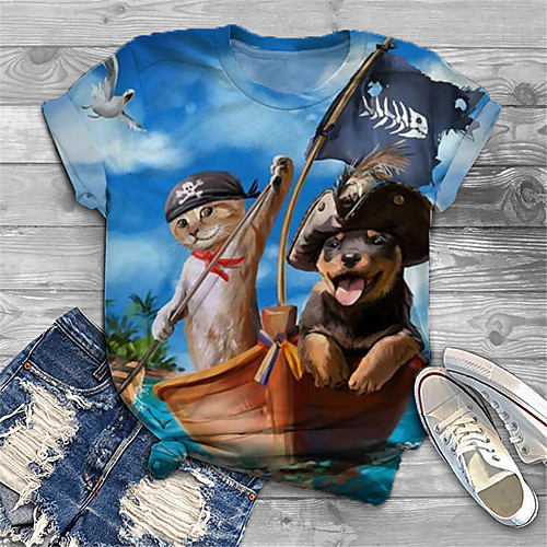 Women's Plus Size Tops T shirt Cat Graphic Animal Print Short Sleeve Crewneck Basic Blue Big Size XL XXL 3XL 4XL 5XL / Holiday
Women's Plus Size Tops T shirt Cat Graphic Animal Print Short Sleeve Crewneck Basic Blue Big Size XL XXL 3XL 4XL 5XL / Holiday