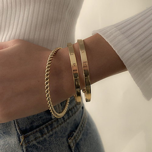 3pcs Women's Men's Bracelet Stacking Stackable Love Simple Punk European Iron Bracelet Jewelry Gold / Silver For Party Evening Gift Date Birthday Festival
3pcs Women's Men's Bracelet Stacking Stackable Love Simple Punk European Iron Bracelet Jewelry Gold / Silver For Party Evening Gift Date Birthday Festival