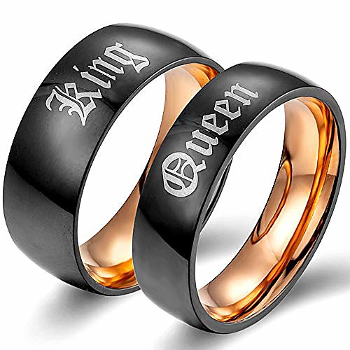 couple ring king queen titanium steel black matte promise wedding band,rose gold men
couple ring king queen titanium steel black matte promise wedding band,rose gold men