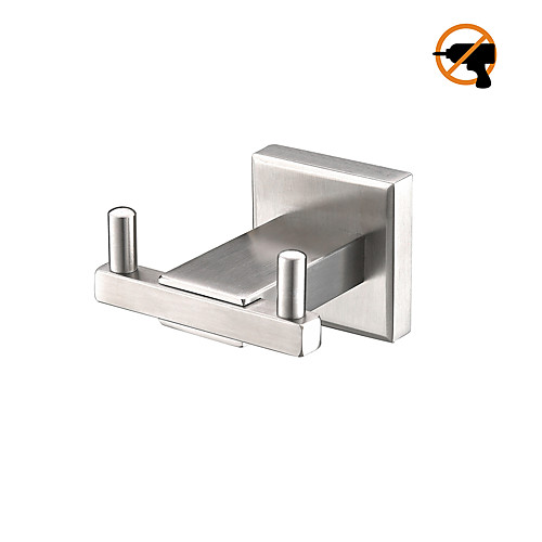 Double Towel Hook for Bathroom Robe Hook in Shower Hook SUS 304 Stainless Steel Modern Square Style Wall Mount / Coat Hooks New Design Contemporary / Hotel Drill-Free Brushed Nickel
Double Towel Hook for Bathroom Robe Hook in Shower Hook SUS 304 Stainless Steel Modern Square Style Wall Mount / Coat Hooks New Design Contemporary / Hotel Drill-Free Brushed Nickel