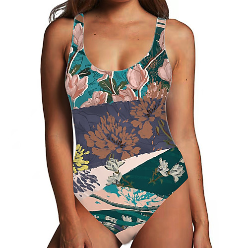 Women's One Piece Monokini Swimsuit Tummy Control Print Floral Color Block Green Swimwear Bodysuit Strap Bathing Suits New Fashion Sexy / Padless
Women's One Piece Monokini Swimsuit Tummy Control Print Floral Color Block Green Swimwear Bodysuit Strap Bathing Suits New Fashion Sexy / Padless