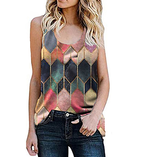 Women's Tank Top Vest Geometric Print U Neck Streetwear Boho Tops Blue Red Yellow
Women's Tank Top Vest Geometric Print U Neck Streetwear Boho Tops Blue Red Yellow
