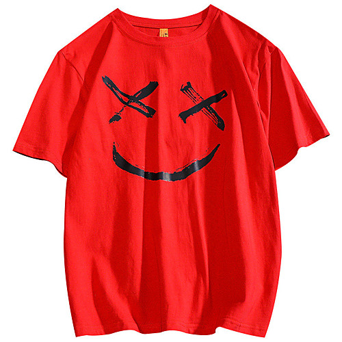Men's Unisex T shirt Hot Stamping Graphic Prints Smiley Face Plus Size Print Short Sleeve Casual Tops 100% Cotton Basic Casual Fashion White Black Red
Men's Unisex T shirt Hot Stamping Graphic Prints Smiley Face Plus Size Print Short Sleeve Casual Tops 100% Cotton Basic Casual Fashion White Black Red