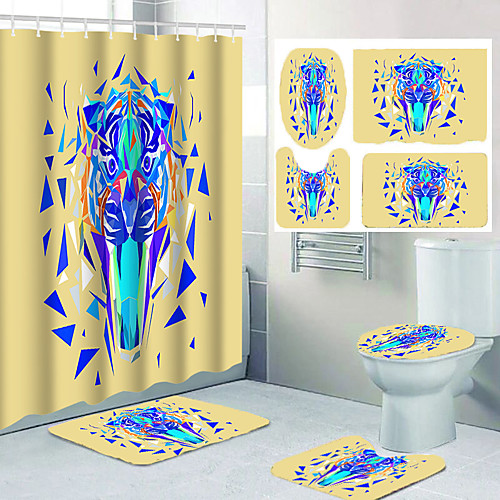 Geometric Shape Tiger Head Pattern Printing Bathroom Shower Curtain Leisure Toilet Four-piece Set
Geometric Shape Tiger Head Pattern Printing Bathroom Shower Curtain Leisure Toilet Four-piece Set