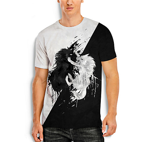 Men's T shirt 3D Print Graphic Prints Lion Print Short Sleeve Daily Tops Casual Designer Big and Tall Black / White
Men's T shirt 3D Print Graphic Prints Lion Print Short Sleeve Daily Tops Casual Designer Big and Tall Black / White
