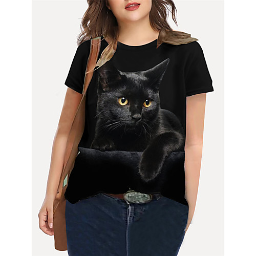 Women's Plus Size Tops T shirt Cat Graphic Animal Print Short Sleeve Crewneck Basic Black Big Size XL XXL 3XL 4XL 5XL / Holiday / Going out
Women's Plus Size Tops T shirt Cat Graphic Animal Print Short Sleeve Crewneck Basic Black Big Size XL XXL 3XL 4XL 5XL / Holiday / Going out