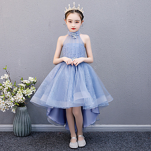 Princess Asymmetrical Flower Girl Dresses Wedding Tulle Sleeveless Halter Neck with Beading
Princess Asymmetrical Flower Girl Dresses Wedding Tulle Sleeveless Halter Neck with Beading