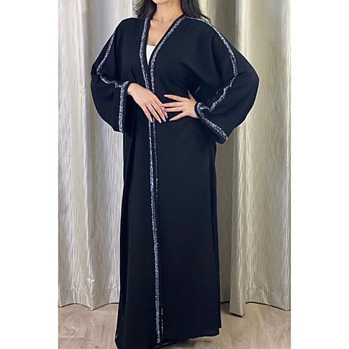 Women's Kaftan Dress Maxi long Dress Black Long Sleeve Solid Color Patchwork Summer V Neck Casual 2021 S M L XL
Women's Kaftan Dress Maxi long Dress Black Long Sleeve Solid Color Patchwork Summer V Neck Casual 2021 S M L XL