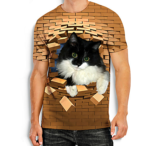 Men's Tee T shirt Shirt 3D Print Cat Graphic Prints Animal Print Short Sleeve Daily Tops Basic Casual Khaki
Men's Tee T shirt Shirt 3D Print Cat Graphic Prints Animal Print Short Sleeve Daily Tops Basic Casual Khaki