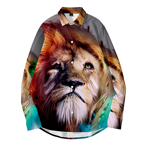 Shirt Men's Lion Animal 3D Print Button-Down 3D Print Casual Long Sleeve Tops Casual Fashion Breathable Comfortable Rainbow
Shirt Men's Lion Animal 3D Print Button-Down 3D Print Casual Long Sleeve Tops Casual Fashion Breathable Comfortable Rainbow