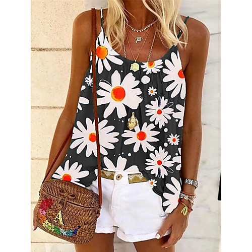 Women's Going out Camisole Blouse Floral Daisy Print U Neck Boho Tops Loose White Blue Blushing Pink
Women's Going out Camisole Blouse Floral Daisy Print U Neck Boho Tops Loose White Blue Blushing Pink