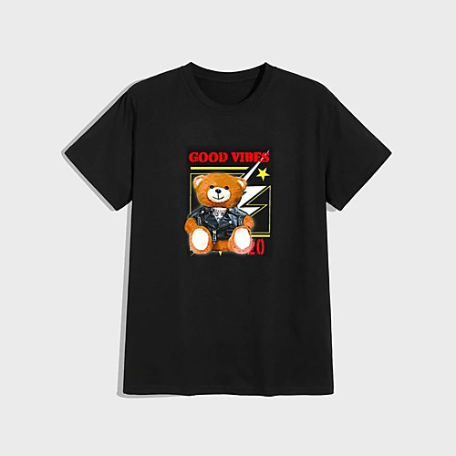 Men's Unisex T shirt Hot Stamping Bear Animal Plus Size Print Short Sleeve Casual Tops 100% Cotton Basic Casual Fashion Black
Men's Unisex T shirt Hot Stamping Bear Animal Plus Size Print Short Sleeve Casual Tops 100% Cotton Basic Casual Fashion Black