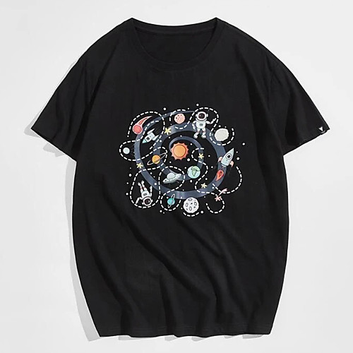 Men's Unisex Tees T shirt Hot Stamping Graphic Prints Astronaut Plus Size Print Short Sleeve Casual Tops 100% Cotton Basic Designer Big and Tall Black
Men's Unisex Tees T shirt Hot Stamping Graphic Prints Astronaut Plus Size Print Short Sleeve Casual Tops 100% Cotton Basic Designer Big and Tall Black