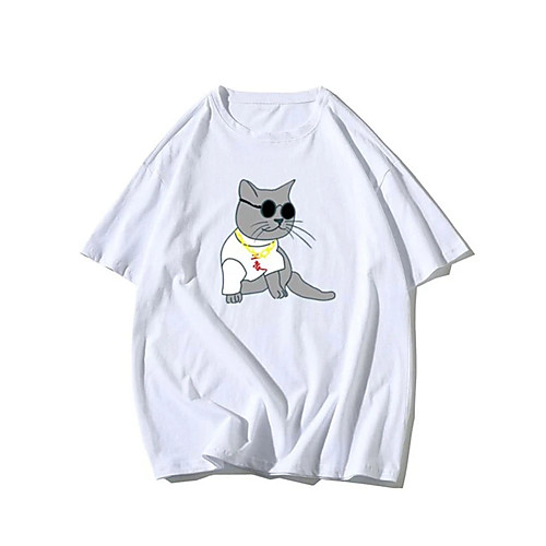 Men's Unisex T shirt Hot Stamping Cat Animal Plus Size Print Short Sleeve Casual Tops 100% Cotton Basic Casual Fashion White
Men's Unisex T shirt Hot Stamping Cat Animal Plus Size Print Short Sleeve Casual Tops 100% Cotton Basic Casual Fashion White