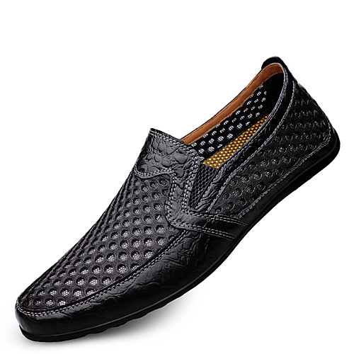 Men's Loafers & Slip-Ons Comfort Loafers Casual Athletic Outdoor Walking Shoes Mesh Cowhide Breathable Handmade Booties / Ankle Boots Blue Black Brown Spring Summer / Hollow-out
Men's Loafers & Slip-Ons Comfort Loafers Casual Athletic Outdoor Walking Shoes Mesh Cowhide Breathable Handmade Booties / Ankle Boots Blue Black Brown Spring Summer / Hollow-out